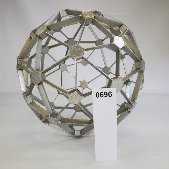 Mercana Pelligrini IV Kinetic Sculptural Sphere Silver Metal Accent Piece - Picture 1 of 2